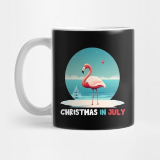 Xmas in July, Funny Flamingo Santa Tropical Christmas Mug
